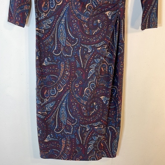 NWT. Talbots Petite Paisley Print Wrap Dress. - Picture 4 of 9